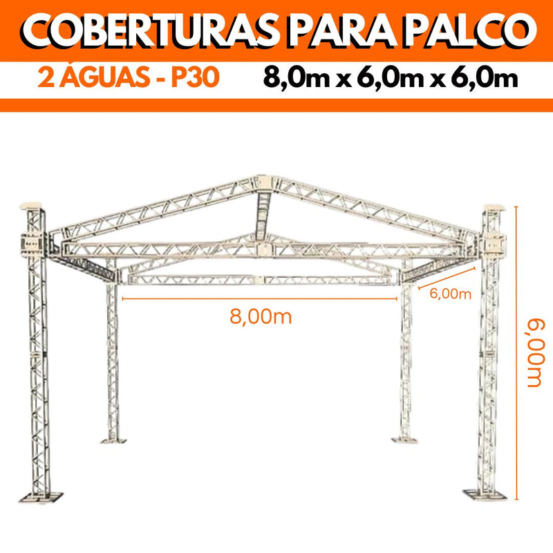 Cobertura 8x6x6 - 2 Águas P30