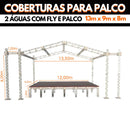 Cobertura 2 águas 13x9x8  com Palco 12x8 e FLY lateral - P50 e P30